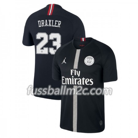 Fußballtrikots Paris Saint-Germain Draxler 23 Jodan Schwarz Ausweich Trikotsatz 2018-2019